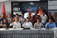 Wali Kota Padang, Fadly Amran menerima kunjungan pimpinan PNP di Gedung Putih Rumah Dinas Wali Kota Padang, Kamis (5/3/2026). (Foto: Prokopim Padang)