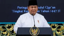 Presiden Prabowo Subianto saat peringatan Nuzulul Quran tingkat kenegaraan di Istana Negara, Selasa (10/3/2026). (Foto: Akmalul Iman/Kemenag)