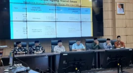 Wakil Wali Kota Padang Maigus Nasir memimpin rapat persiapan Salat Idul Fitri 1447 H di Balai Kota Padang, Kamis (12/3/2026). (Foto: Diskominfo Padang)