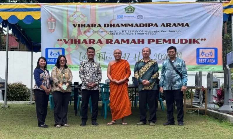 Kemenag menyiapkan 45 rumah ibadah Buddha sebagai tempat singgah bagi pemudik selama arus mudik Idulfitri 1447 Hijriah/2026. (Foto: Kemenag)