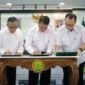 Kementerian Pertanian, Kementerian Pendidikan Tinggi, Sains, dan Teknologi, serta BRIN menandatangani kesepakatan bersama untuk memperkuat sinergi riset dan inovasi di sektor pertanian. (Foto: Kementan)