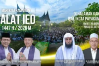 Pemko Payakumbuh akan menggelar Salat Idul Fitri 1447 Hijriah di halaman Balai Kota Payakumbuh pada Jumat, 20 Maret 2026. (Foto: MC Payakumbuh)