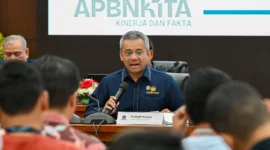 Wakil Menteri Keuangan Suahasil Nazara dalam paparan APBN KiTa di Aula Mezzanine Kementerian Keuangan, Jakarta, Rabu (11/3). (Foto: Kemenkeu)