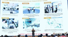 Menhub Dudy Purwagandhi dalam Aviation Sharing Session di Kantor Pusat Kementerian di Jakarta, 5 Maret. (Foto: Kemenhub)