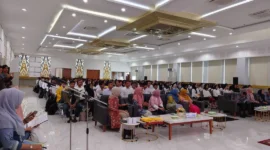 Universitas Terbuka (UT) menggelar OSMB dan PKBJJ Semester Genap Tahun Akademik 2025/2026 di aula UT Padang, Sabtu (28/2/2026). (Foto: Diskominfo Padang)
