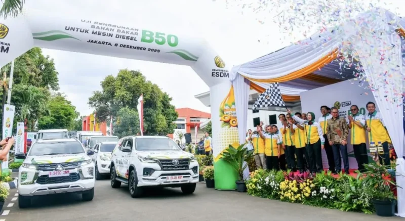 Uji penggunaan bahan bakar B50 untuk mesin diesel, Desember 2025 lalu. (Foto: Kementerian ESDM)