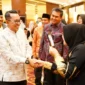 Bupati Tanah Datar Eka Putra dalam kegiatan silaturahmi Ikatan Keluarga Lintau Buo (IKLB) sekaligus pelepasan Jemaah Calon Haji IKLB Kota Pekanbaru, Sabtu (11/4/2026) di Pekanbaru. (Foto: Prokopim Tanah Datar)