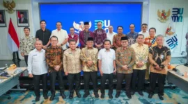 Bupati Pasbar Yulianto menghadiri rapat koordinasi bersama BP BUMN di Jakarta, Rabu (15/4). (Foto: Diskominfo Pasbar)
