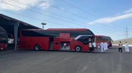 Kemenhaj menyiapkan ribuan armada bus untuk melayani mobilitas jemaah haji selama berada di Madinah. (Foto: Kemenhaj)