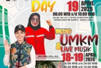Pemkab Dharmasraya menggelar Car Free Day (CFD) dan Pasar Kuliner pada 18–19 April 2026 di halaman Kantor Bupati Dharmasraya. (Foto: Diskominfo Dharmasraya)