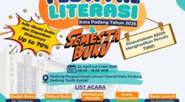 Dinas Perpustakaan dan Kearsipan Kota Padang bekerja sama dengan Gramedia menggelar Festival Literasi Kota Padang 2026 bertajuk “Semesta Buku untuk Padang Membaca”. (Foto: Ist)