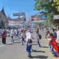 Pemko Padang menggelar simulasi gempa bumi dan tsunami serta uji coba perangkat Early Warning System (EWS), Minggu (26/4/2026). (Foto: BPBD Padang)