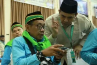 Sebanyak 393 Jemaah Calon Haji Kloter 6 Embarkasi Padang tiba di Asrama Haji Tabing, Rabu (29/4/2026). (Foto: Humas Kemenhaj Sumbar)