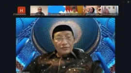 Menteri Agama Nasaruddin Umar dalam Rapat Tingkat Menteri Bidang Pendidikan bersama Menko PMK secara daring, Sabtu (4/4/2026). (Foto: Kemenag)