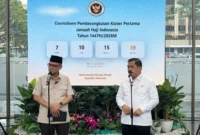 Menhaj Mochamad Irfan Yusuf dan Menteri Imigrasi dan Pemasyarakatan Agus Andrianto. (Kemenhaj)