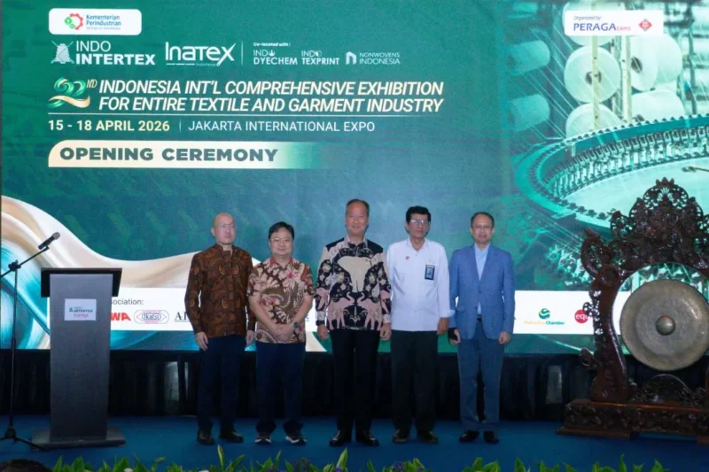 Menteri Perindustrian Agus Gumiwang Kartasasmita menghadiri pameran Indo Intertex – Inatex 2026 di Jakarta, Rabu (15/4). (Foto: Kemenperin)