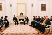 Presiden Prabowo Subianto dalam pertemuan bilateral dengan Presiden Rusia Vladimir Putin di Istana Kremlin, Moskow, Rusia, Senin (13/4) waktu setempat. (Foto: BPMI Setpres)