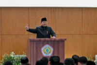 Presiden Prabowo Subianto menyampaikan sambutan pada Munas XVI IPSI Masa Bakti 2026–2030 di Jakarta International Convention Center (JICC), Jakarta, Sabtu (11/4/2026). (Foto: BPMI Setpres)