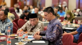 Wakil Wali Kota Padang, Maigus Nasir didampingi Kepala Dishub Padang Ances Kurniawan menghadiri Rakor Kemenhub 2026 di Redtop Hotel & Convention Center, Jakarta Pusat pada Selasa-Rabu (7-8/4/2026). (Foto: Prokopim Padang)