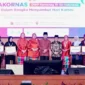 Menteri Agama Nasaruddin Umar bersama pengurus DWP Kemenag saat Halalbihalal dan Rakornas DWP Kemenag di UIN Syarif Hidayatullah Jakarta, Rabu (15/4/2026). (Foto: Kemenag)