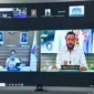 Wali Kota Padang Fadly Amran mengikuti Reboan bersama Kemendagri secara daring dari Gedung Putih Rumah Dinas Wali Kota Padang, Rabu (29/4/2026). (Foto: Prokopim Padang)