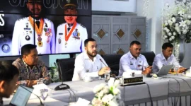 Wali Kota Padang Fadly Amran menerima kunjungan Kepala BWS Sumatera V, Naryo Widodo di Gedung Putih, Kompleks Rumah Dinas Wali Kota, Rabu (22/4/2026). (Foto: Prokopim Padang)