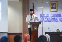 Wali Kota Padang Fadly Amran menjadi narasumber dalam Pelatihan Kepemimpinan Administrator (PKA) di Balai Besar Pengembangan Kompetensi Aparatur Pemerintah Dalam Negeri I, Bukittinggi, Kamis (23/4/2026). (Foto: Prokopim Padang)