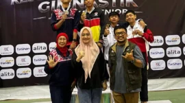 Atlet Payakumbuh menyumbangkan dua emas untuk Sumbar di Kejurnas Senam Artistik 2026. (Foto: MC Payakumbuh)
