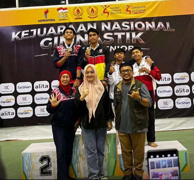 Atlet Payakumbuh menyumbangkan dua emas untuk Sumbar di Kejurnas Senam Artistik 2026. (Foto: MC Payakumbuh)