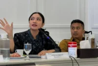 Bupati Dharmasraya Annisa Suci bersama Wakil Gubernur Sumbar Vasko Ruseimy audiensi dengan Menteri PPN/Kepala Bappenas Rachmat Pambudy di Jakarta, Selasa (19/5/2026). (Foto: Diskominfo Dharmasraya)