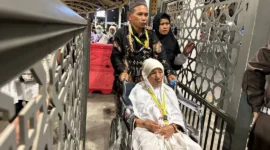 PPIH Arab Saudi menyiapkan jalur khusus bagi jemaah lansia dan risiko tinggi (risti) di Terminal Ajyad, Makkah. (Foto: Kemenhaj)