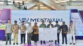 Bupati Kepulauan Mentawai, Rinto Wardana saat peluncuran city branding Kabupaten Kepulauan Mentawai di Jakarta, Kamis (7/5/2026). (Foto: Prokopim Mentawai)