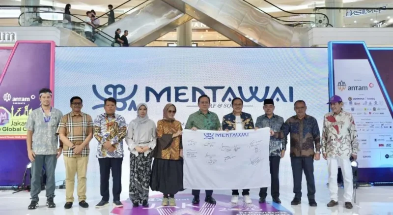 Bupati Kepulauan Mentawai, Rinto Wardana saat peluncuran city branding Kabupaten Kepulauan Mentawai di Jakarta, Kamis (7/5/2026). (Foto: Prokopim Mentawai)