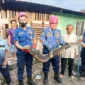 Petugas Damkar Padang saat mengevakuasi satwa liar. (Foto: FB Diskominfo Padang)