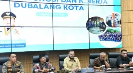 Wali Kota Padang Fadly Amran dalam Pertemuan Evaluasi Kinerja Dubalang Kota di Ruang Abu Bakar Ja’ar, Balai Kota Padang Aie Pacah, Senin (18/5/2026). (Foto: Pemko Padang)