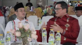 Wabup Tanah Datar Ahmad Fadly saat menghadiri pelantikan Pengurus IKAPABASKO Provinsi Bengkulu periode 2026–2031 di Gedung Balai Buntar, Kota Bengkulu, Sabtu (9/5/2026) malam. (Foto: Prokopim Tanah Datar)
