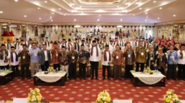 Wali Kota Padang sekaligus Ketua Umum IKTD Sumbar, Fadly Amran menghadiri Rapat Kerja IKTD Sumbar di Aula Universitas Baiturrahmah, Jumat (1/5/2026). (Foto: Pemko Padang)