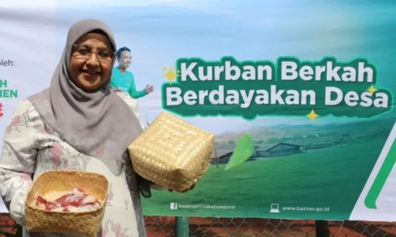 Kemenag gunakan besek bambu untuk distribusi daging kurban. (Foto: Ist/Kemenag)