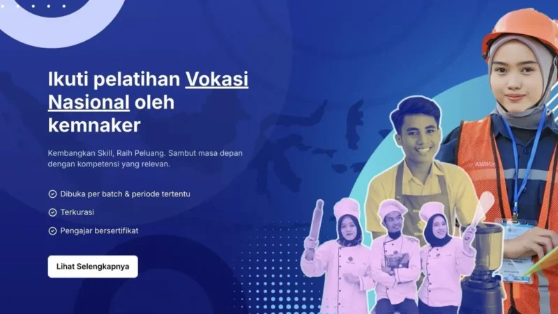 Kemnaker membuka Program Pelatihan Vokasi Nasional Tahun 2026 Batch 2 dengan kuota 30 ribu peserta. (Foto: Kemnaker)