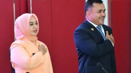 Ny. Nova Raju Minropa resmi dilantik sebagai Ketua DWP Padang periode 2024-2029, Rabu (20/5/2026). (Foto: Diskominfo Padang)