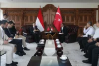 Mendiktisaintek, Brian Yuliarto menggelar pertemuan dengan Duta Besar Turki untuk Indonesia, H.E. Talip Küçükcan di Kantor Kemdiktisaintek, Senin (18/5). (Foto: Kemdiktisaintek)