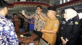 Peluncuran e-Voting untuk Pilwana 2026 di Aula Kantor Bupati Pasbar, Selasa (19/5). (Foto: Diskominfo Pasbar)