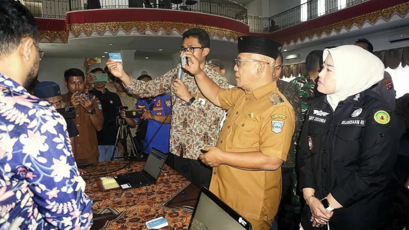 Peluncuran e-Voting untuk Pilwana 2026 di Aula Kantor Bupati Pasbar, Selasa (19/5). (Foto: Diskominfo Pasbar)