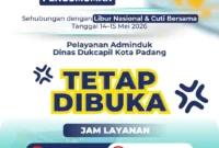 Disdukcapil Padang memastikan layanan Adminduk tetap berjalan meski memasuki Libur Nasional dan Cuti Bersama. (Foto: Diskominfo Padang)