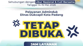 Disdukcapil Padang memastikan layanan Adminduk tetap berjalan meski memasuki Libur Nasional dan Cuti Bersama. (Foto: Diskominfo Padang)