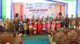 Sebanyak 71 peserta mengikuti Lomba Bertutur Tingkat SD/MI se-Kota Pariaman 2026 di Gedung Perpustakaan dan Kearsipan Kota Pariaman, Selasa (5/5/2026). (Foto: Diskominfo Pariaman)