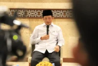 Menag Nasaruddin Umar saat konferensi pers persiapan Salat Iduladha 1447 H di Masjid Istiqlal, Jakarta, Senin (25/5/2026). (Foto: Isykariman Ismail/Kemenag)