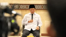 Menag Nasaruddin Umar saat konferensi pers persiapan Salat Iduladha 1447 H di Masjid Istiqlal, Jakarta, Senin (25/5/2026). (Foto: Isykariman Ismail/Kemenag)