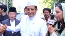 Menag Nasaruddin Umar memberikan keterangan pers selepas Salat Iduladha 1447 H di Masjid Istiqlal, Jakarta, Rabu (27/5/2026). (Foto: Firmandan Wijaya/Kemenag)