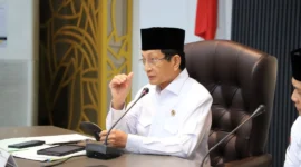 Menteri Agama Nasaruddin Umar memimpin Rapat Koordinasi Kebijakan Strategis bersama Wakil Menteri Agama Romo Syafi’i. (Foto: Isykariman Ismail/Kemenag)
